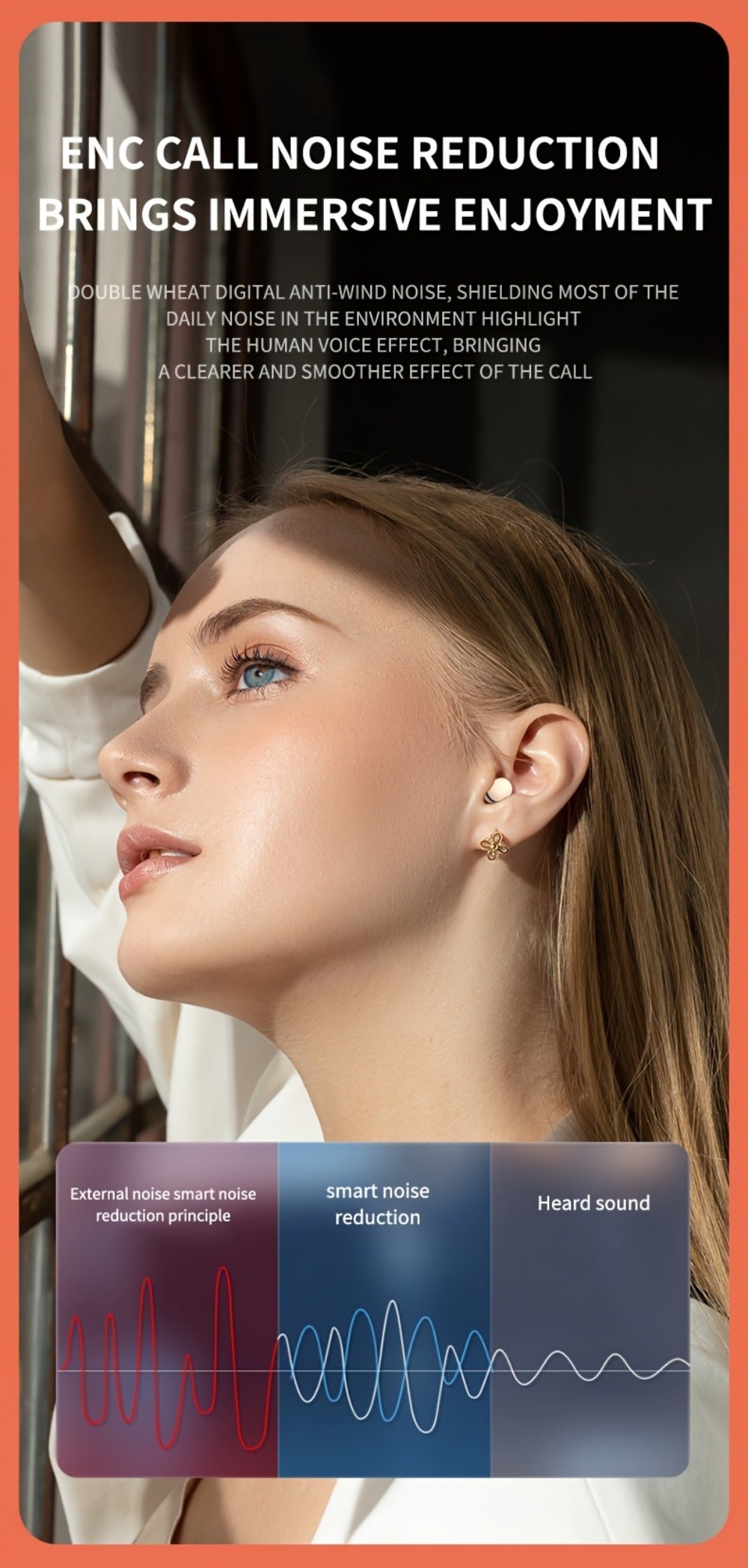 HiFi Touch Control Wireless Earbuds, Ultra-Small In-Ear Headphones with LED Charging Case & Built-In Mic, Stereo Sound, Fitness Running Sleep Work Travel Earphones Compatible with iOS & Android