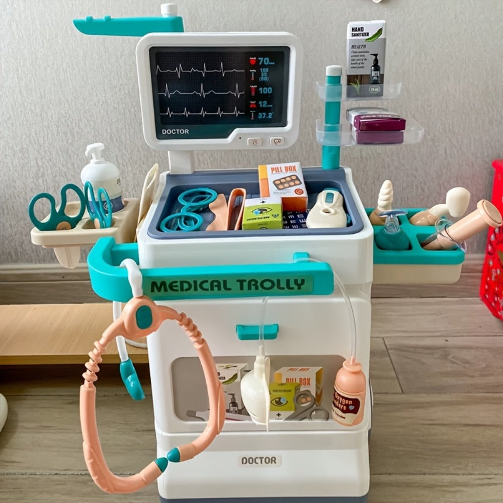 Kids Doctor Kit, 25-Piece Pretend Play Medical Set with Toy Stethoscope