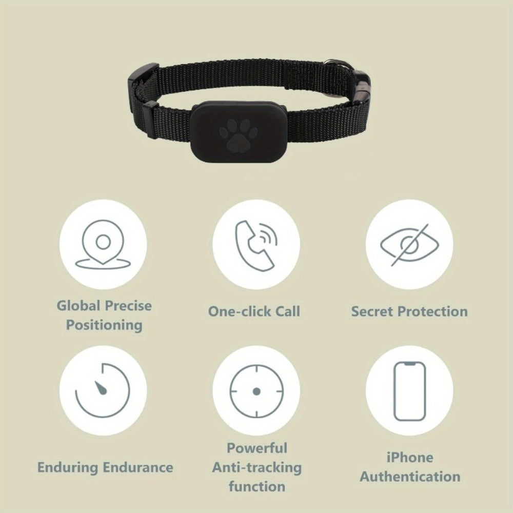 Pet GPS Tracking Collar Dual-System Smart Positioning – Anti-Lost Adjustable Collar Tracker for Cats Dogs & Puppies, Real-Time Location, Lightweight & Durable Design