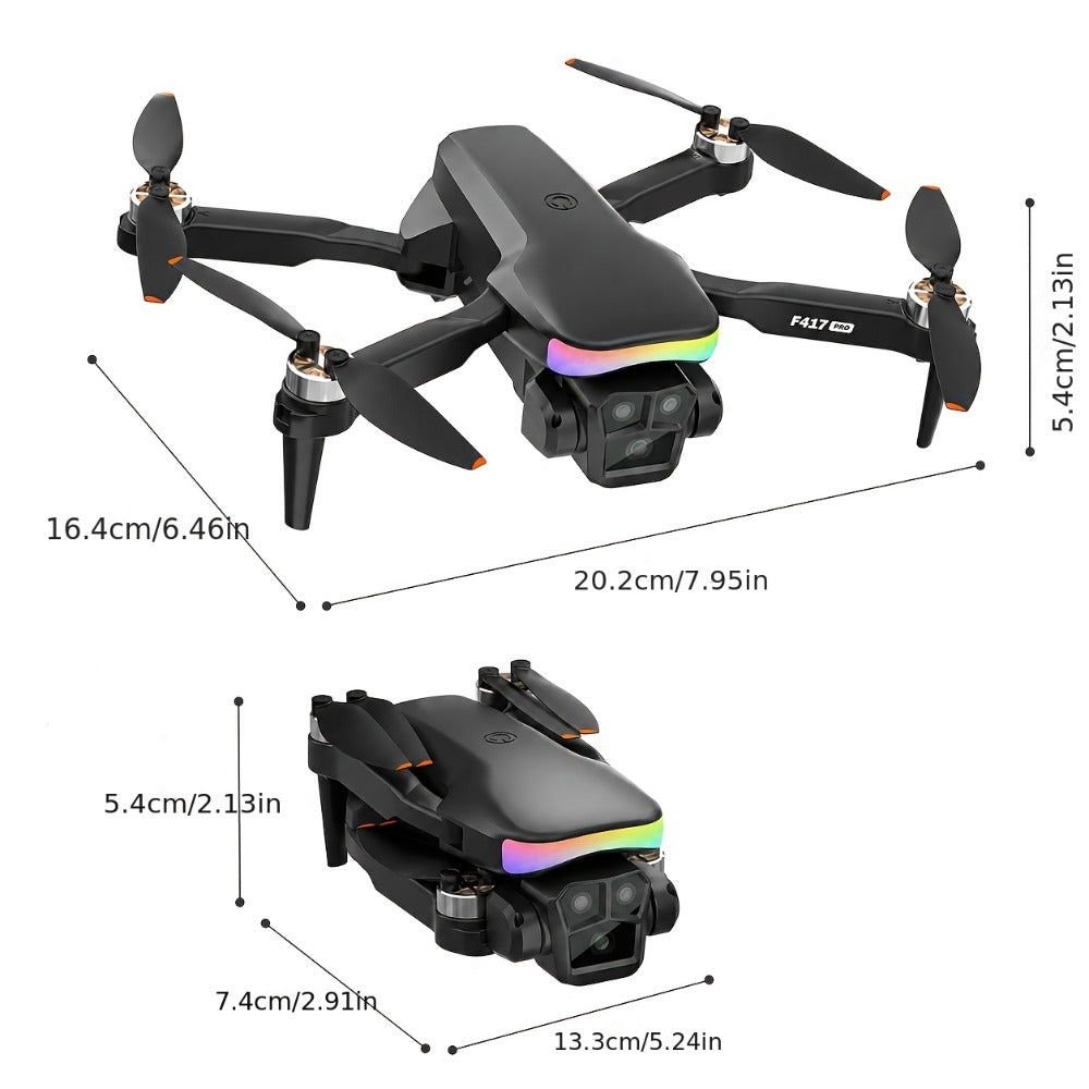 LCD Screen Drone Dual Cameras Brushless Motor Foldable RC Quadcopter Altitude Hold 3D Flips Headless Mode One-Key Takeoff Landing 32G SD Card | Beginner Adult Drone Gift for Kids Boys Girls