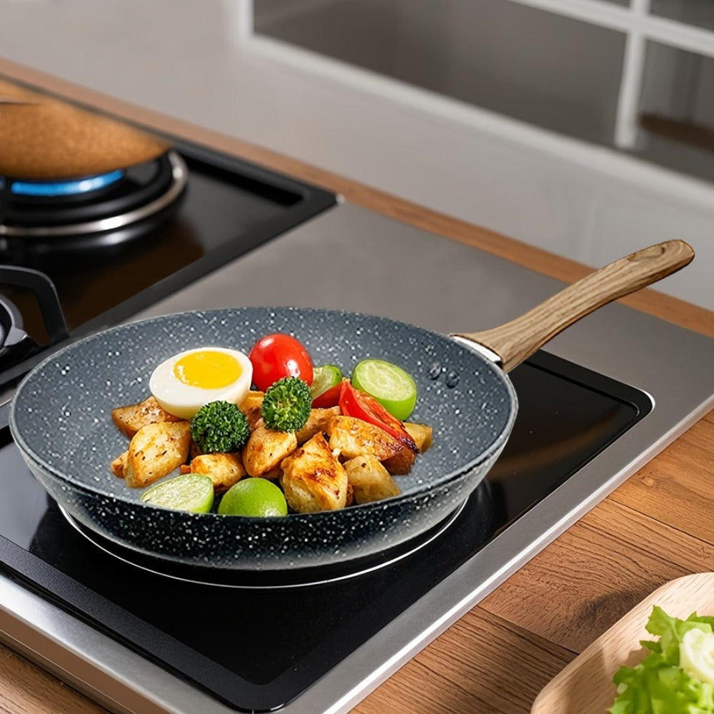 Non-Stick Frying Pan Set 3-Piece 7 9.5 11 Inch – Dishwasher Safe Skillet Set with Insulated Handle | Induction Compatible Home Kitchen Pans in Beige Grey & Black | Durable Even-Heating Cookware