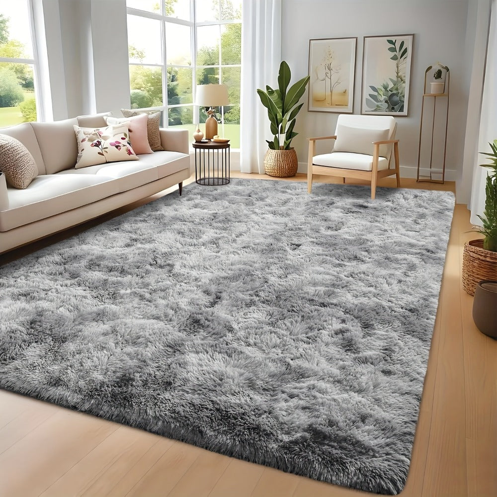Tie-Dye Shaggy Fluffy Area Rug Non-Slip Machine Washable – Soft Plush Fuzzy Carpet for Bedroom, Living Room, Hallway & Dorm – 6 Colors, 4 Sizes: 2x6, 3x5, 6x9, 8x10 Ft