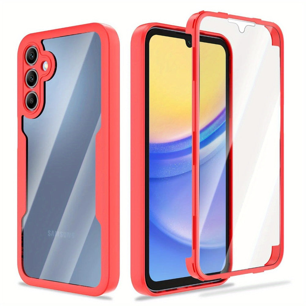 Samsung Galaxy A-Series Rugged Case with Built-In Screen Protector – Full Body Shockproof Phone Cover for Galaxy A15 A16 A17 A36 A37 A56 A57 5G | Heavy Duty Drop Protection
