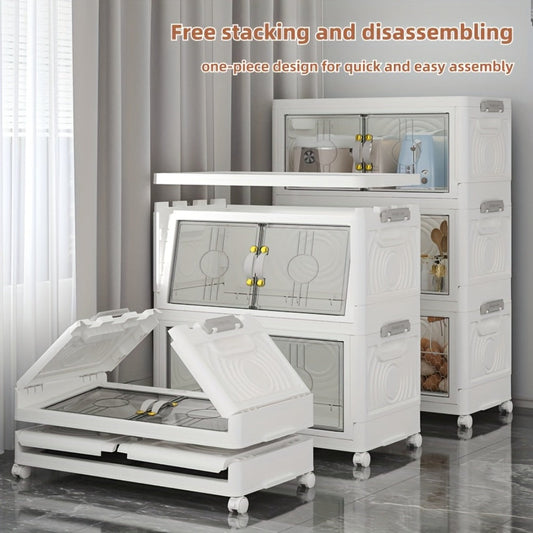 Collapsible Storage Cabinet with Lid, 2–5 Tiers in Gray or White