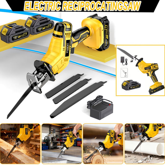 Cordless Reciprocating Saw with Safety Lock, Variable Speed and Battery Kit Options