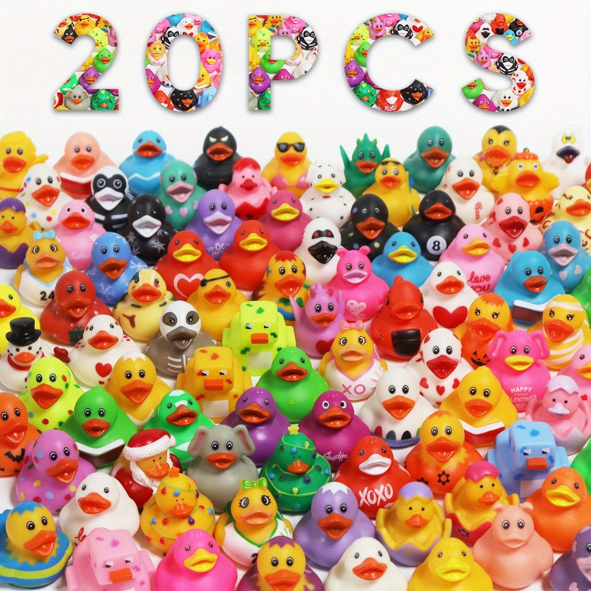 Mini Rubber Ducks Bulk Set – 2" Floating Bath Toy Variety for Kids, Cute Assorted Ducks for Bath Time, Pool Play, Birthday Parties & Jeep Duck Gifts, Fun Party Favors for Boys & Girls