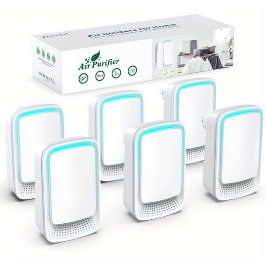 Plug-In Ionic Air Purifier, Compact Filterless Design in 2- or 6-Pack Options
