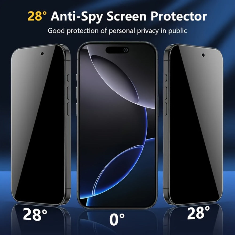 Anti-Spy Screen Protector for iPhone 10-Pack – Full Coverage Privacy Tempered Glass, Edge-to-Edge Shield, Compatible with iPhone 17 / 16 / 15 / 14 / 13 / 12 / 11 / XS Max / XR / X Series