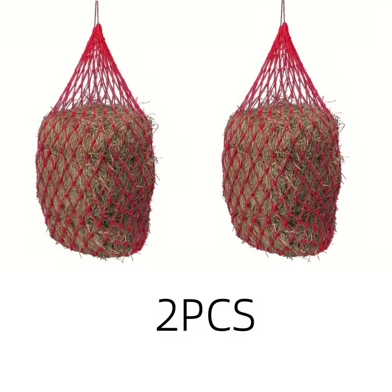 Slow Feed Hay Net for Horses 2-Pack – Durable Hay Bag Feeding Net for Horse, Sheep & Donkey | Reduces Waste & Promotes Healthy Eating, Available in Blue, Red & Green