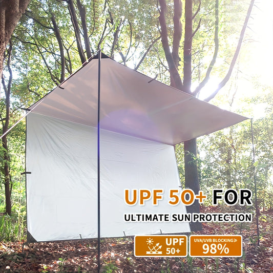 Camping Sunshade Tarp with 19 Hanging or 6 Tie-Down Points, 3 x 3 or 3 x 4 m