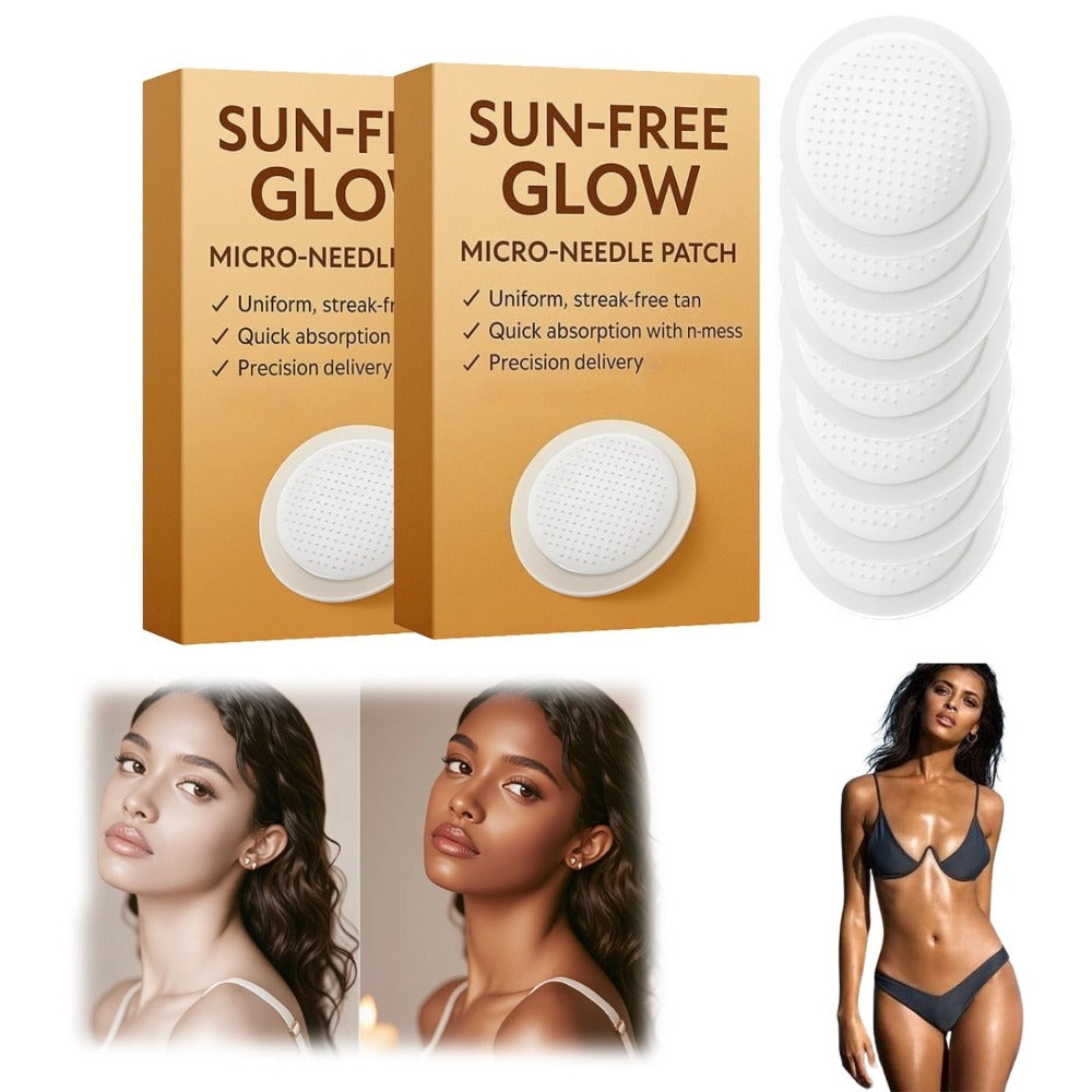 Microneedle Self Tanning Patches for Face & Body - Streak-Free Sunless Bronze Glow, UV Free Natural Looking Tan Patches for Women - 2 Boxes