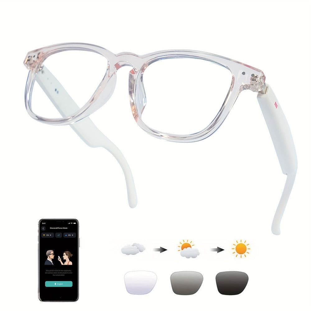 AI Smart Glasses with Real-Time Translation for 160+ Languages, ChatGPT Voice Assistant, HD Calls & Hi-Fi Music – Open-Ear Audio Glasses for Men & Women