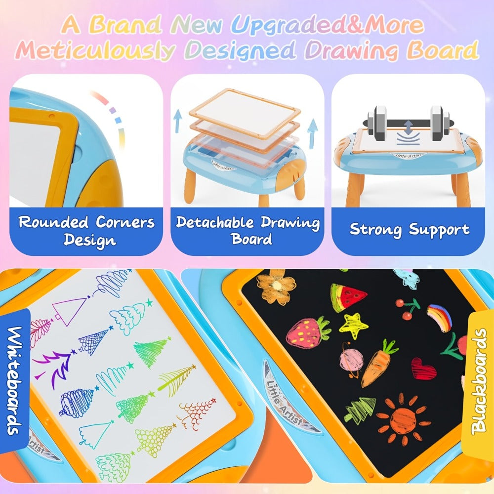 Magnetic Doodle Board Double Sided for Kids – Portable Foldable Drawing Writing Easel with Teaching Supplies Creative Toy Gift for Boys Girls Toddlers Ages 3+ Birthday Christmas