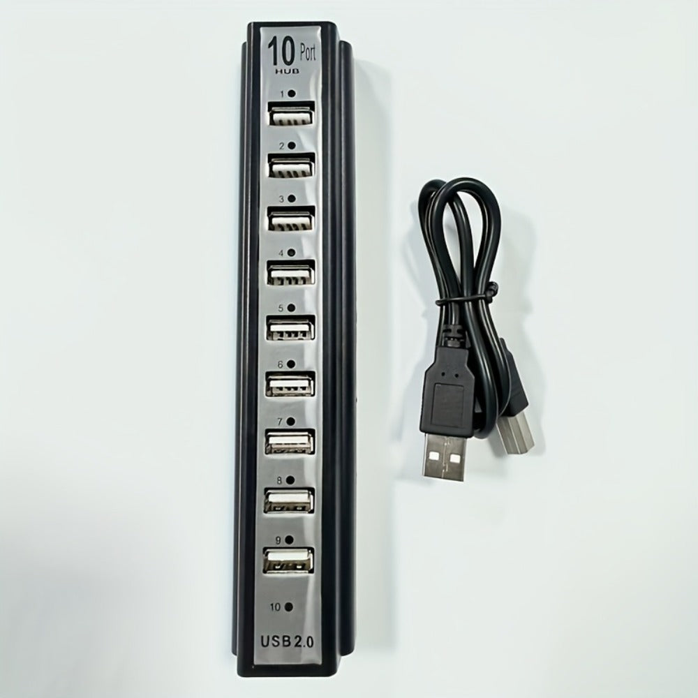 10-Port USB-A Hub with High-Speed Charging & Data Transfer – Plug and Play USB Splitter for MacBook, PC, Laptop, Desktop | 10 Device Simultaneous Connection