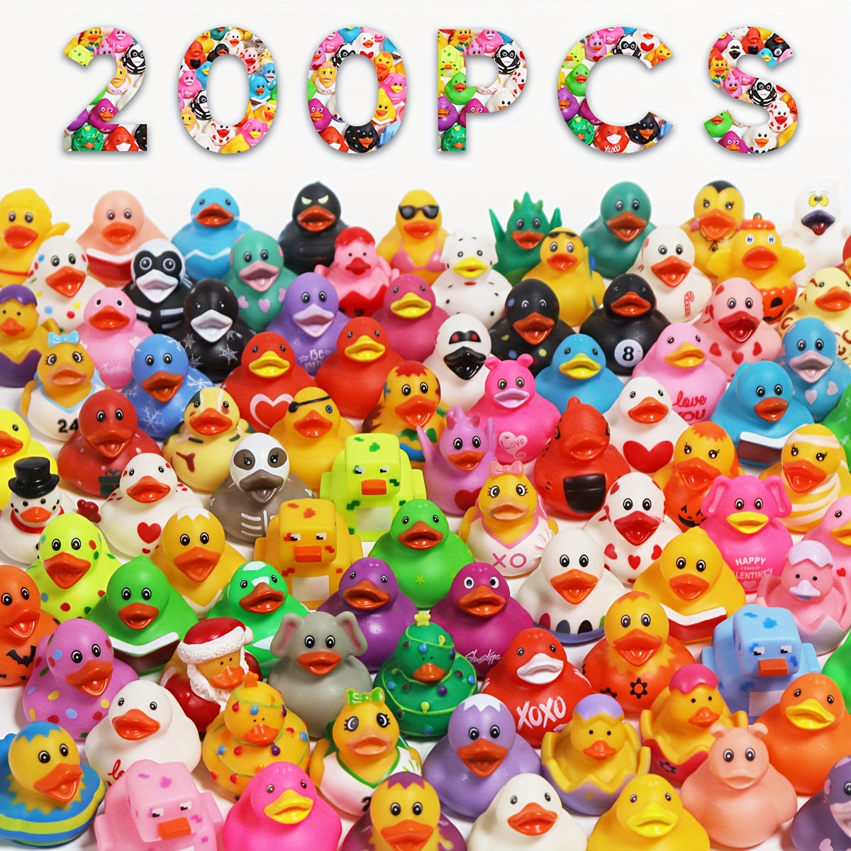 Mini Rubber Ducks Bulk Set – 2" Floating Bath Toy Variety for Kids, Cute Assorted Ducks for Bath Time, Pool Play, Birthday Parties & Jeep Duck Gifts, Fun Party Favors for Boys & Girls