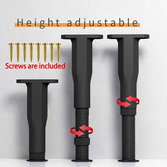 Adjustable Furniture Support Legs - 4-Pack with Non-Slip Bases, Two Height Options