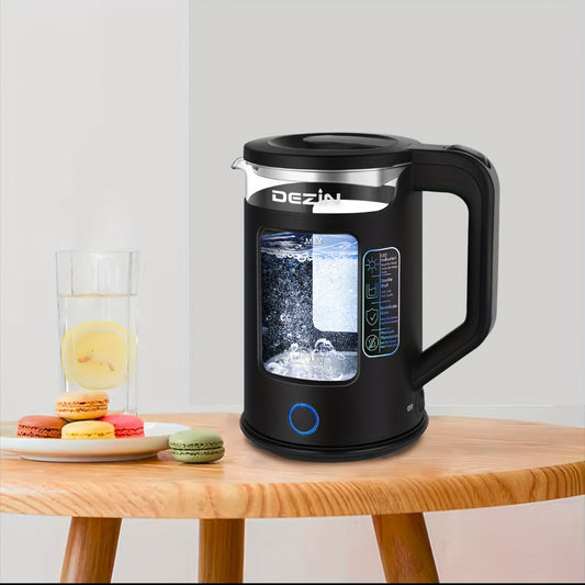 Glass Electric Kettle with Blue LED Light, 1.5L, Auto Shut-Off, Azure or Black