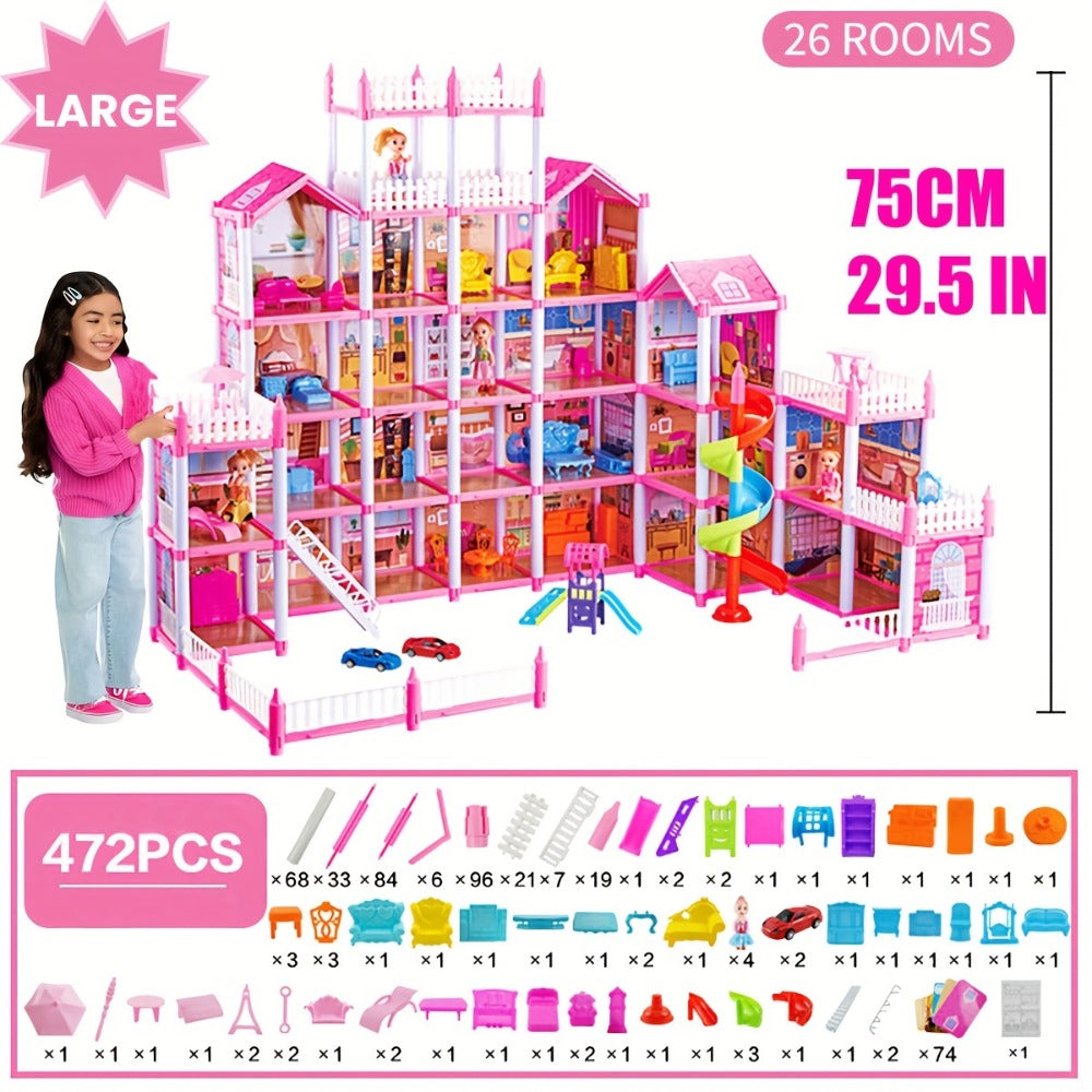 Princess Dollhouse Castle Playset with 14 to 27 Room Options