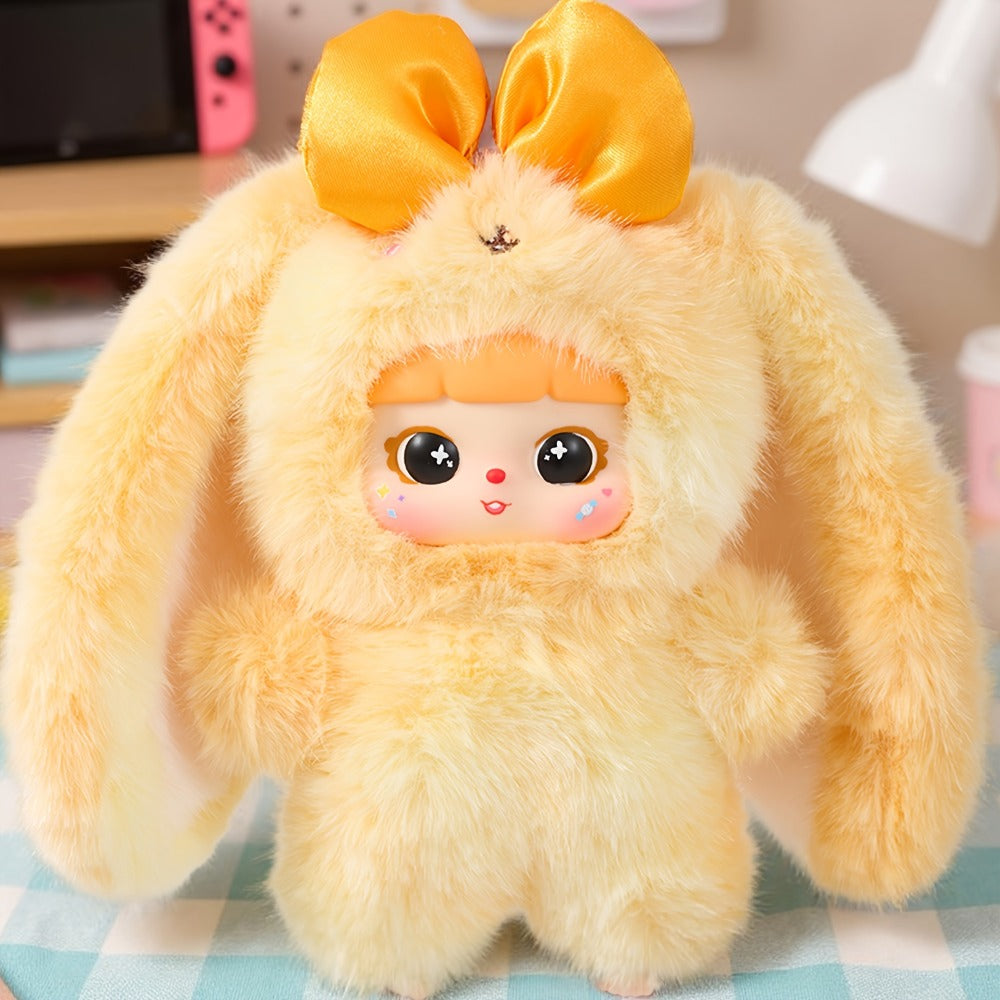 Kawaii Rabbit Plush Toy with Detachable Face, Customizable Bunny Stuffed Animal