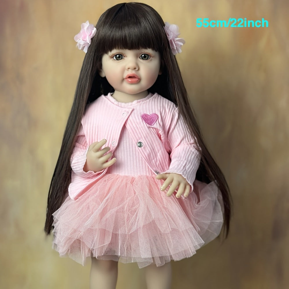 22-Inch Standing Reborn Baby Doll with Full Vinyl Body and Accessories