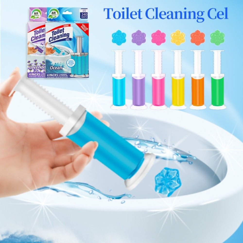 Toilet Gel Stamp Cleaner Air Freshener Flower Scented Bathroom Cleaning Gel Prevents Scale Toilet Ring 6 Fragrance Options Ocean Lavender Floral Peach Lemon Pine 4 Pcs or 8 Pcs with Dispenser