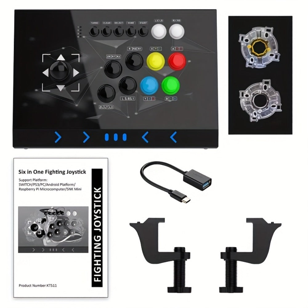 Arcade Stick DOYO KT511 for Nintendo Switch, PS3, PC & Android – 8-Way Square Gate Joystick, Turbo Function, Metal Case, Ergonomic Fighting Game Controller for Street Fighter & Beat-Em-Up Games