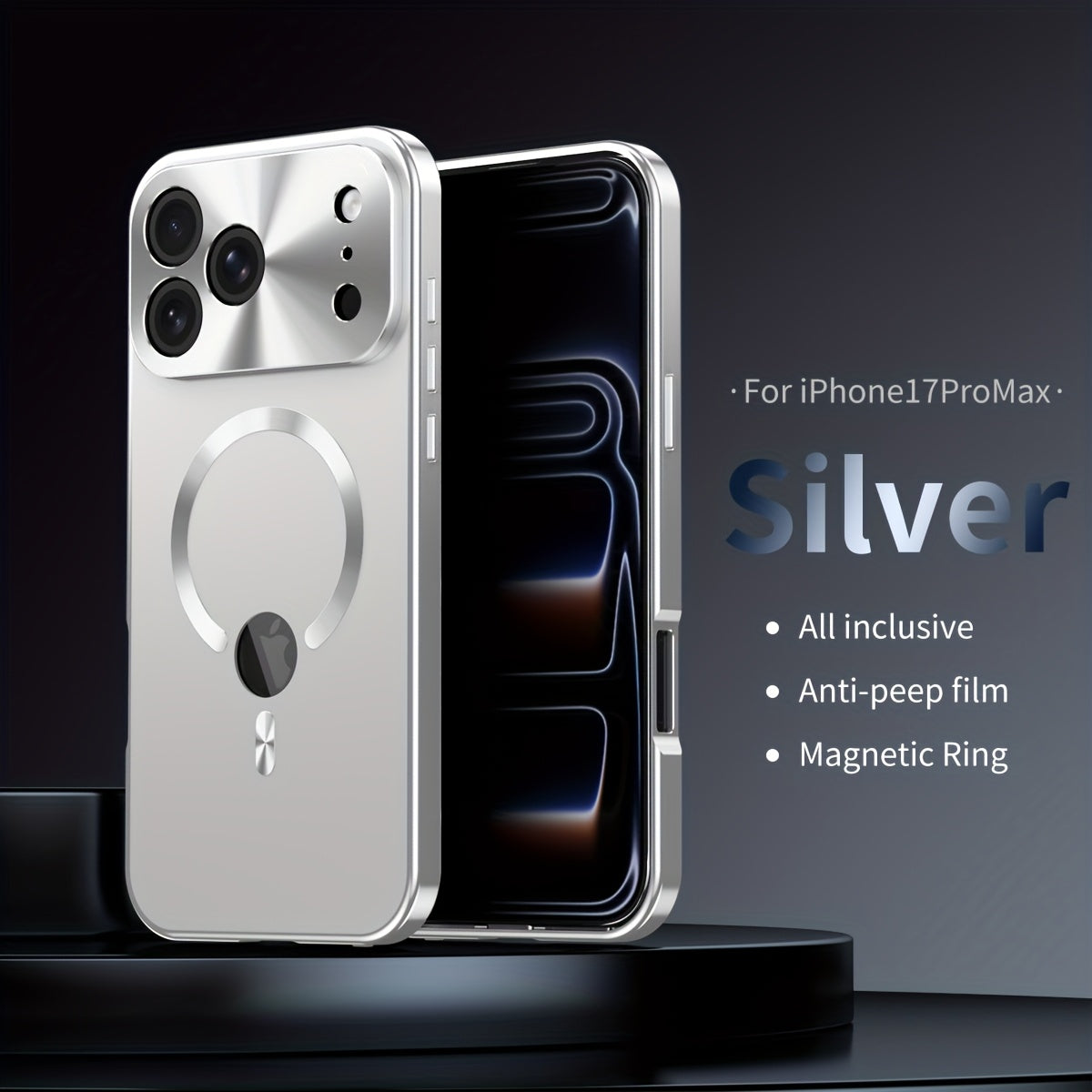 iPhone Anti-Spy Magnetic 2-in-1 Phone Case with All-Round Lens Protection – Complete Drop Protection Cover for iPhone 12 13 14 15 16 Pro Max Plus | Privacy Shield Slim Fit Design
