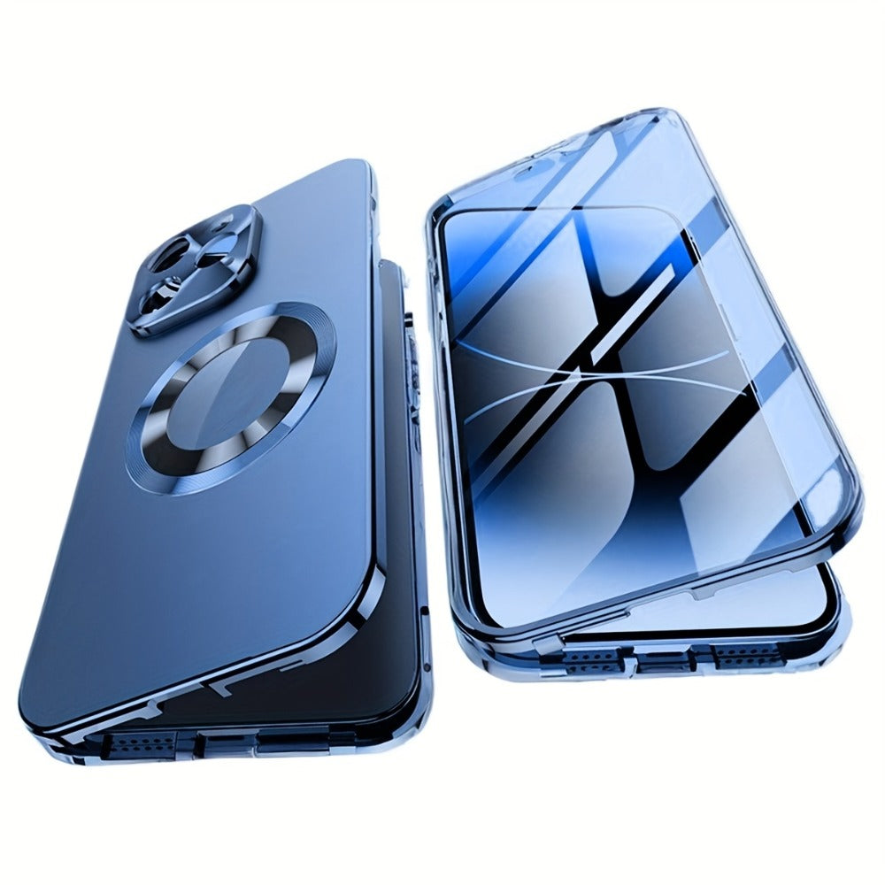 iPhone Anti-Spy Magnetic 2-in-1 Phone Case with All-Round Lens Protection – Complete Drop Protection Cover for iPhone 12 13 14 15 16 Pro Max Plus | Privacy Shield Slim Fit Design