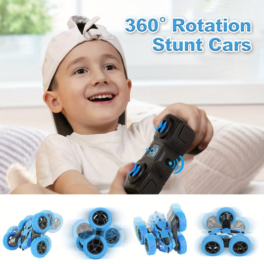 RC Stunt Car with Double-Sided 360° Flips, LED Lights and Color Options