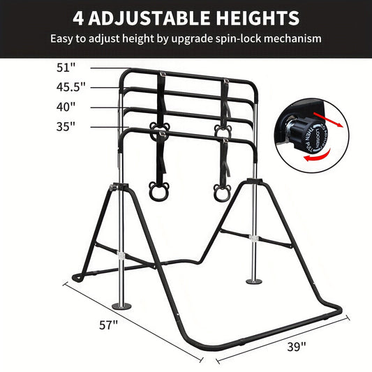 Adjustable Gymnastics Bar for Home Pull-Up Practice, Green or Yellow