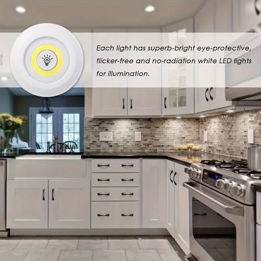 LED Puck Lights with Remote Control and Magnetic Mounts, 5-Pack