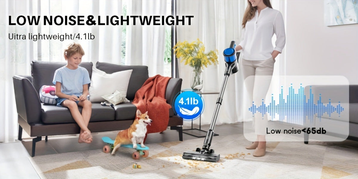 Stick Vacuum Cleaner 70Kpa MAX Suction Cordless & Corded 8-in-1 Handheld Vacuum for Hard Floors, Carpets & Pet Hair - Lightweight with Detachable Battery, LED Display, Up to 45 Min Runtime, Multiple Colors