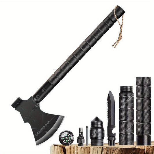 Multi-Tool Survival Hatchet with Hammer, Flint Fire Starter and Sheath
