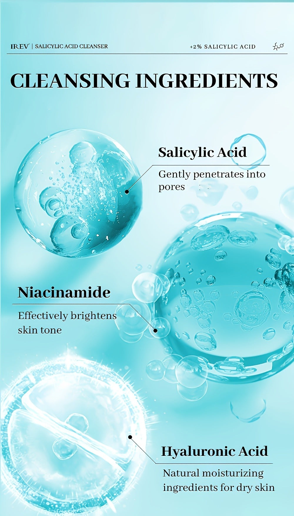 Salicylic Acid Facial Cleanser Gel – Deep Cleansing & Moisturizing with Hyaluronic Acid, Non-Comedogenic, Paraben-Free, Fresh Scent, for All Skin Types, Men & Women, Daily Face Wash