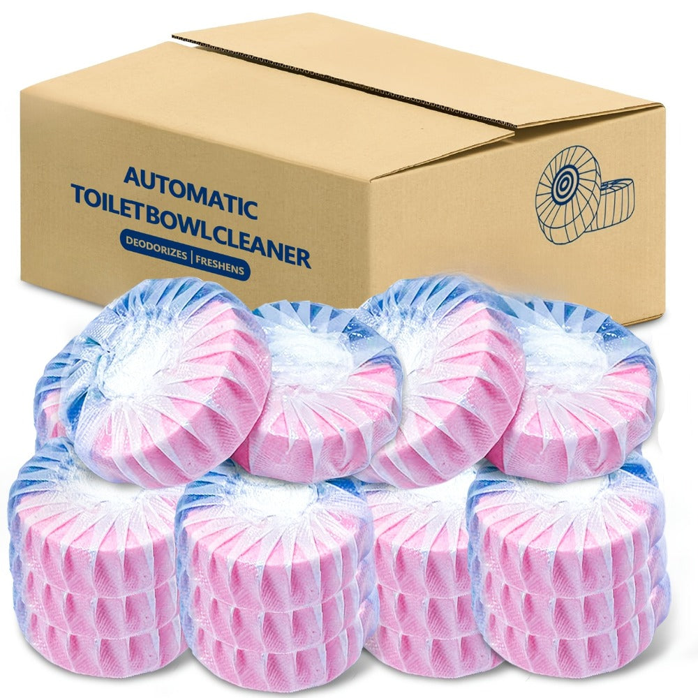 Toilet Bowl Cleaner Tablets Automatic Long-Lasting Deodorizing for Tough Stains Low Odor Safe for Plastic Surfaces Keeps Toilet Fresh Hygienic Blue Pink Multi-Color 20 Pack or 40 Pack