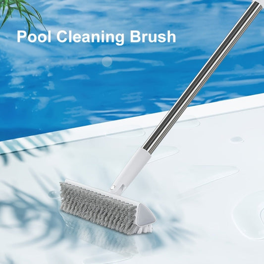 Floor Scrub Brush with Long Stainless Steel Handle and 180° Rotating Head