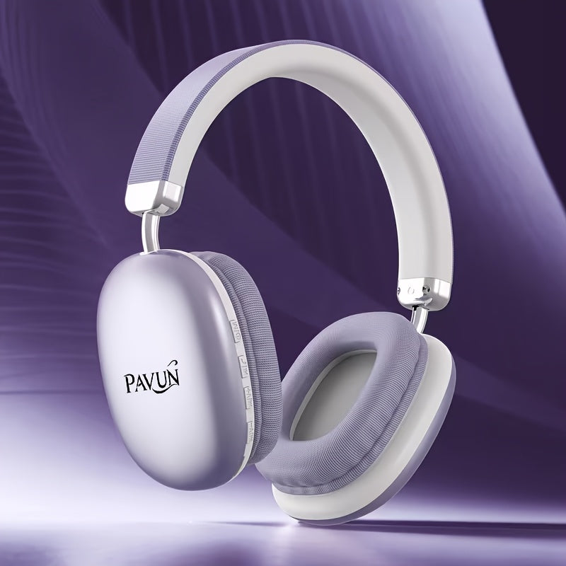 WH35MAX Noise Cancelling Wireless Headset HiFi Deep Bass Built-in HD Mic Comfortable Over-Ear Stereo for Travel Office Laptop Phone Christmas Gift Black Purple Silver