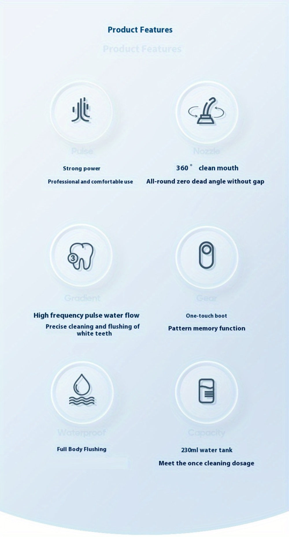 Smart Chip Water Flosser Cordless Oral Irrigator USB Rechargeable 4 Nozzles Orthodontic Tip 3 Cleaning Modes Portable Electric Dental Water Pick for Braces Gum Health Travel Home Men Women