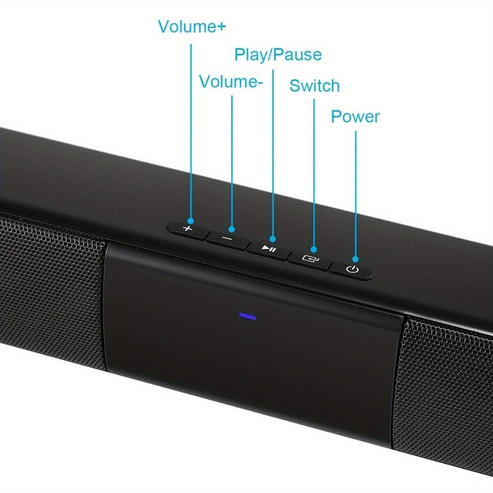 5.1 Surround Sound Soundbar for Smart TV – 21.7" Wireless Bluetooth 5.0 Home Theater Speaker System, 4 Speakers, Subwoofer, Remote Control, 6 EQ Modes, Works with PC, Projector, Laptop, DVD Player