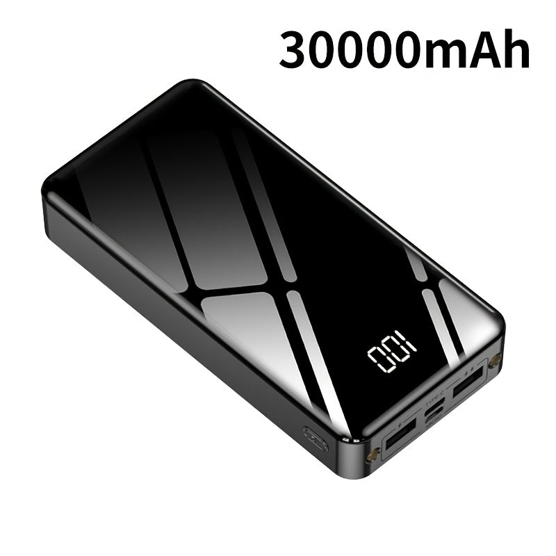 4-Port 100000mAh High Capacity Power Bank 30000mAh 50000mAh 80000mAh, Type-C Fast Charging LED Display Outdoor Emergency Backup Battery Pack for iPhone Android Samsung Tablets – Black Red Available