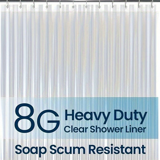 Clear PEVA Shower Curtain with Metal Grommets, Single and 2-Pack Options