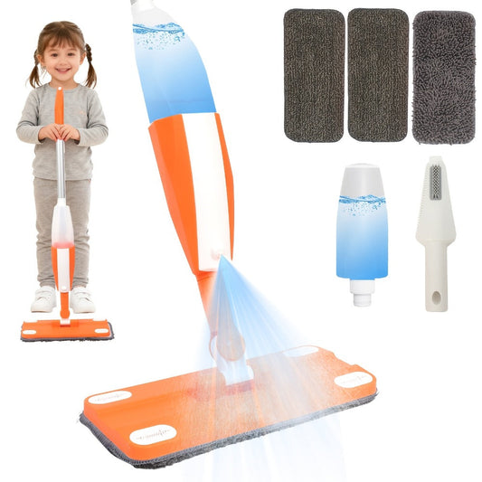 Kids Spray Mop Cleaning Toy Set with Water Sprayer & Washable Pad