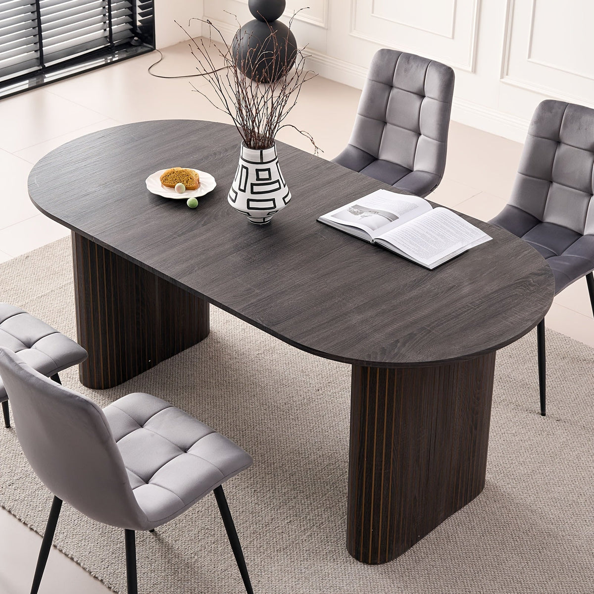 Dining Table shown in the Black option