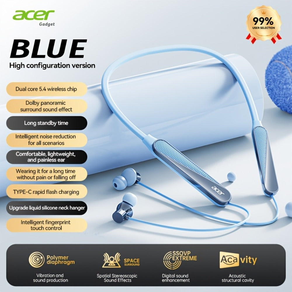 Acer TWS Wireless Earbuds Gaming Mode Low Latency, Noise Isolation Stereo Sound USB-C Charging Long Battery Life, Compatible with iPhone Android Smartphones Tablets for Gaming Workouts Flights Travel