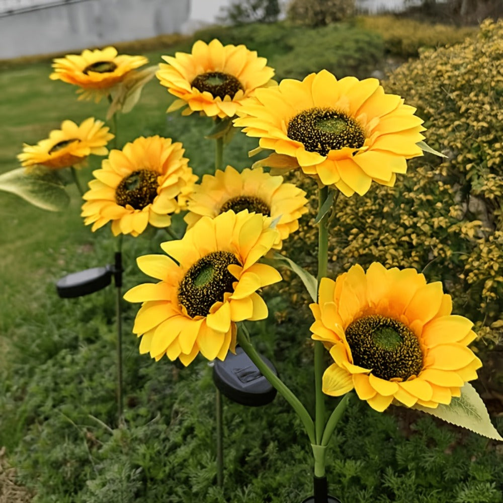 Sunflower Solar Garden Stake Lights 2 Pack - 6 LED Flower Shaped Outdoor Lawn Lights, Dusk to Dawn Auto On/Off, Weatherproof Patio Courtyard Landscape Decor, Mother's Day Birthday Gift for Mom