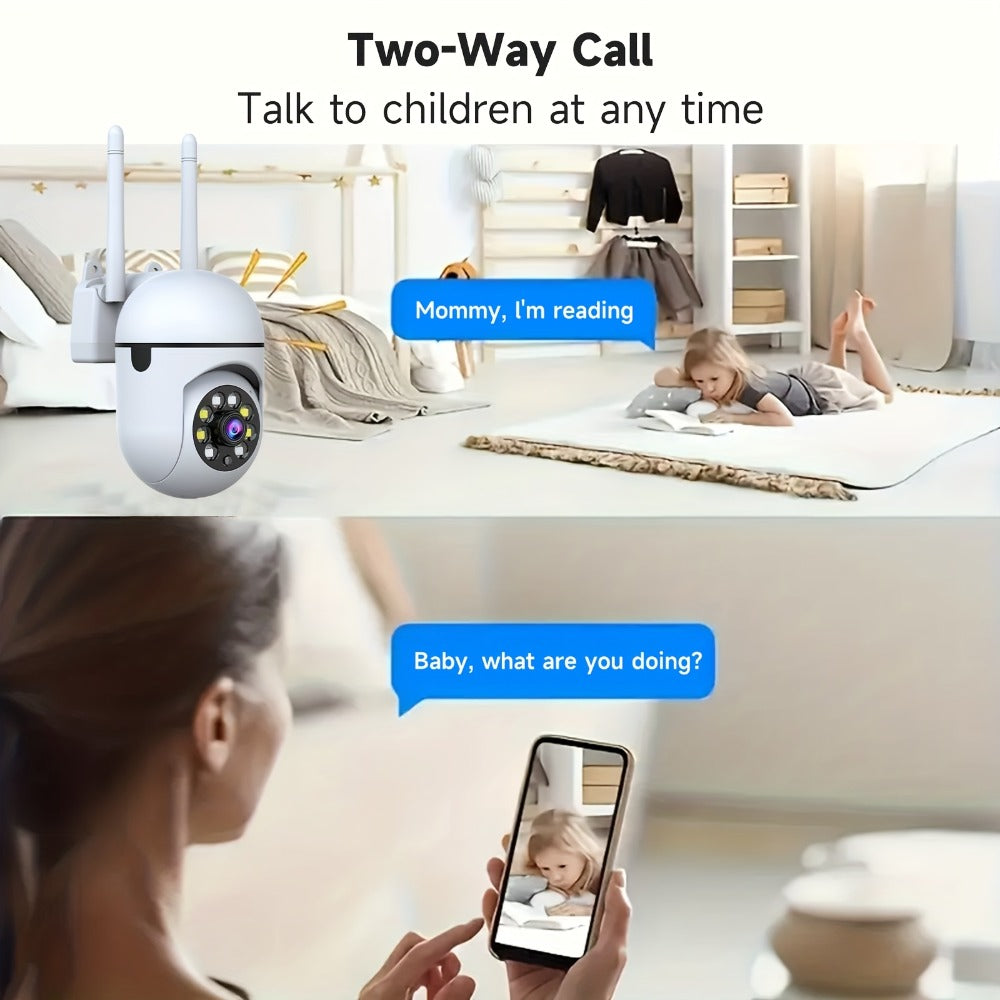 2-Pack Indoor Security Camera 2K QHD, Dual-Band 2.4/5GHz WiFi, 355° Pan PTZ, AI Motion Tracking, Full-Color Night Vision, Two-Way Audio, SD & Cloud Storage – Baby Monitor Pet Cam Home Surveillance