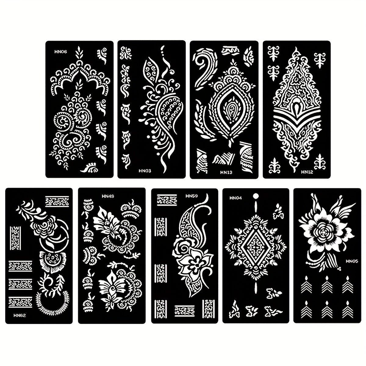 Reusable Tattoo Stencil Templates 9 Sheets Large Flower Designs Airbrush Glitter Body Art Kit for Arms Hands Navel Legs DIY Party Festival Fake Temporary Tattoo Supplies