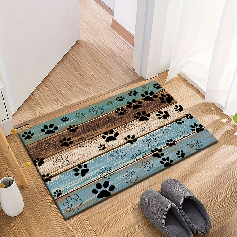Cat Paw Print Door Mat Non-Slip Washable – Indoor Outdoor Welcome Mat Quick-Dry Anti-Slip Rug for Living Room, Bedroom, Bathroom, Kitchen, Entryway – Multiple Sizes