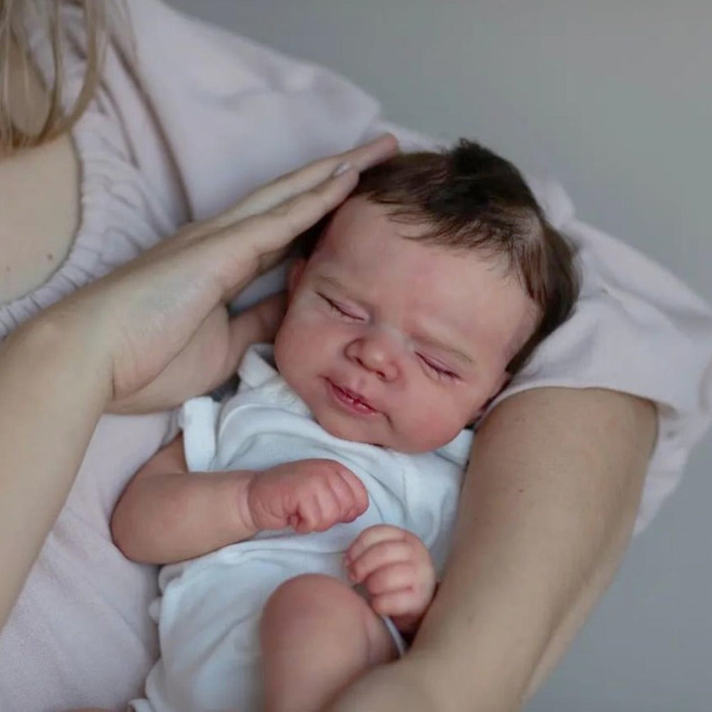 18-Inch Sleeping Reborn Baby Doll with Marbled Skin and Cloth Body
