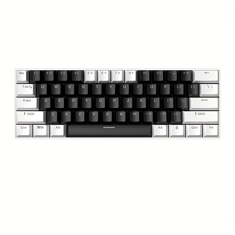 Hot-Swap 61-Key 60% RGB Mechanical Gaming Keyboard, Hot Swappable Red Blue Switch Compact Wired Keyboard with RGB Backlight, Portable Mini Keyboard for Windows PC Laptop Mac Gamers Typists